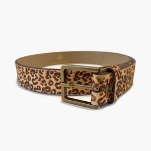 CABI Leopard Print Calf Hair Genuine Leather Belt (Size: Small)